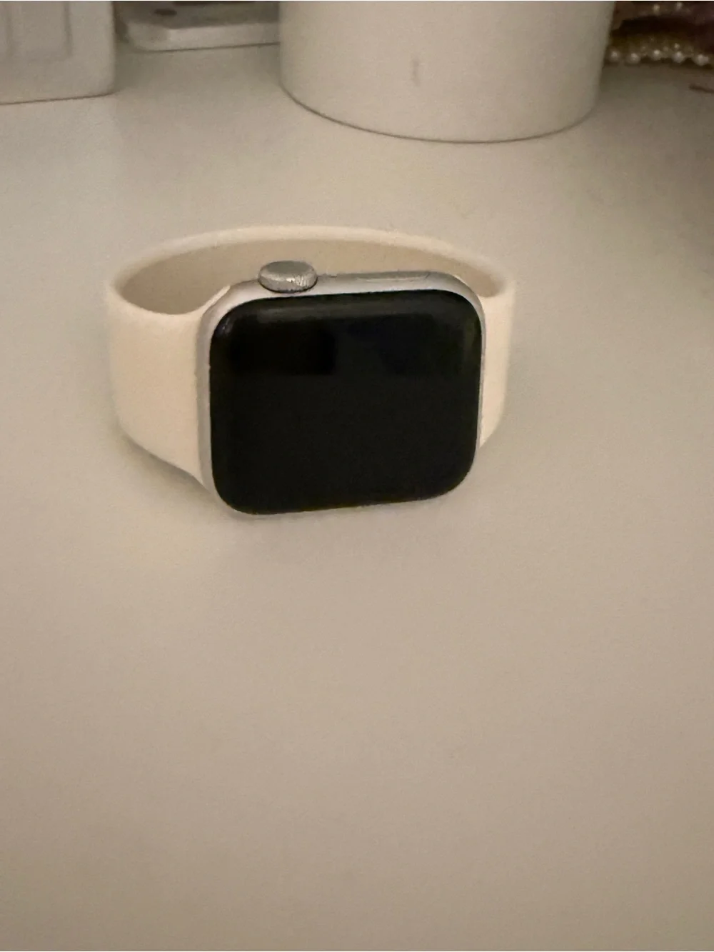 Apple Silver Smartwatch with White Band